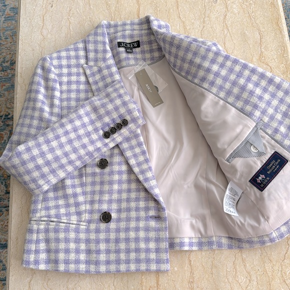 NWT J.Crew Cropped double-breasted blazer in English wool. $348 - Picture 10 of 16